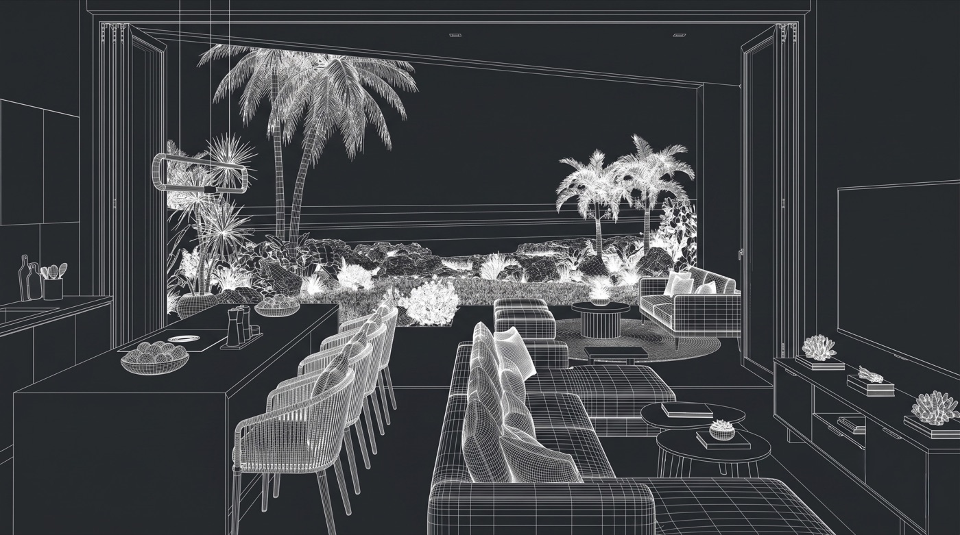3D wireframe model built from scratch